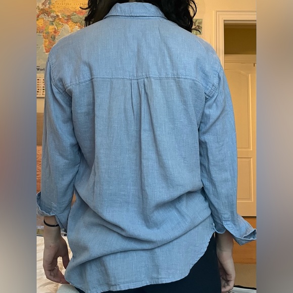 Blue Linen Community Button Up - Picture 3 of 5